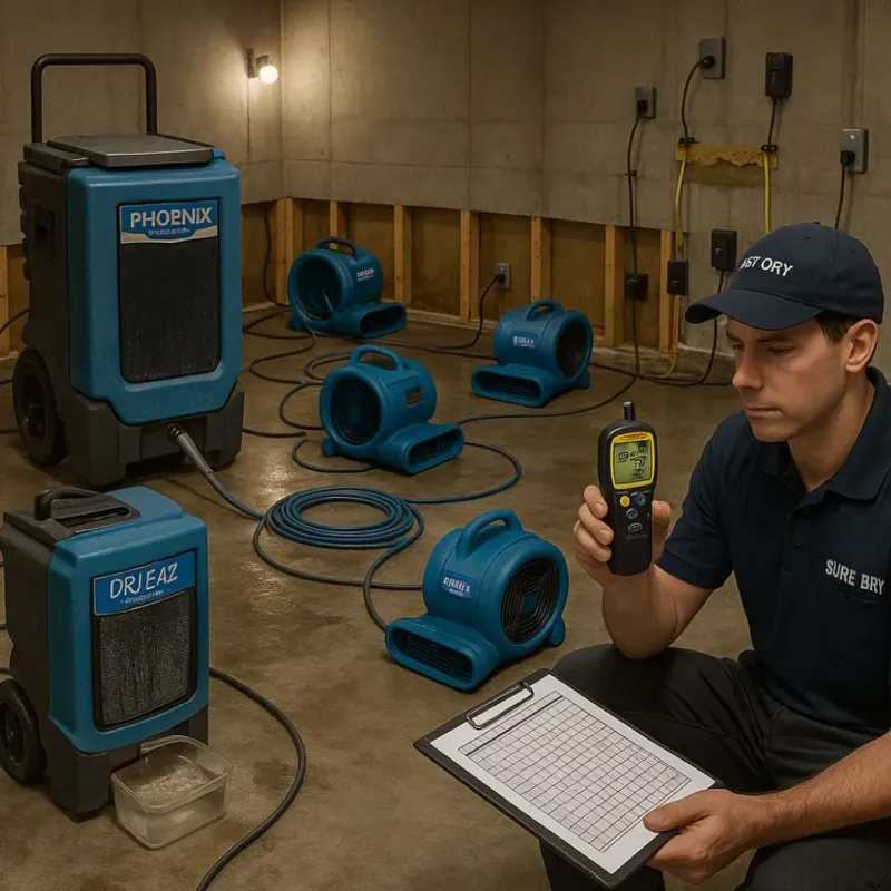 Structural Drying and Dehumidification process in Barnesboro, PA